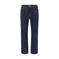 7FOR Blue Cotton Straight-Leg Jeans
