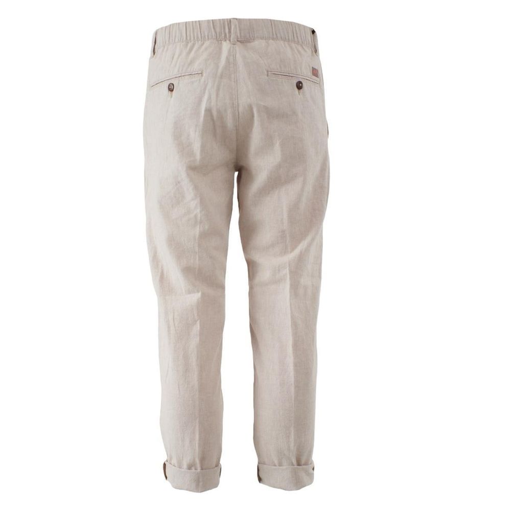 Pantaloni da uomo in cotone beige