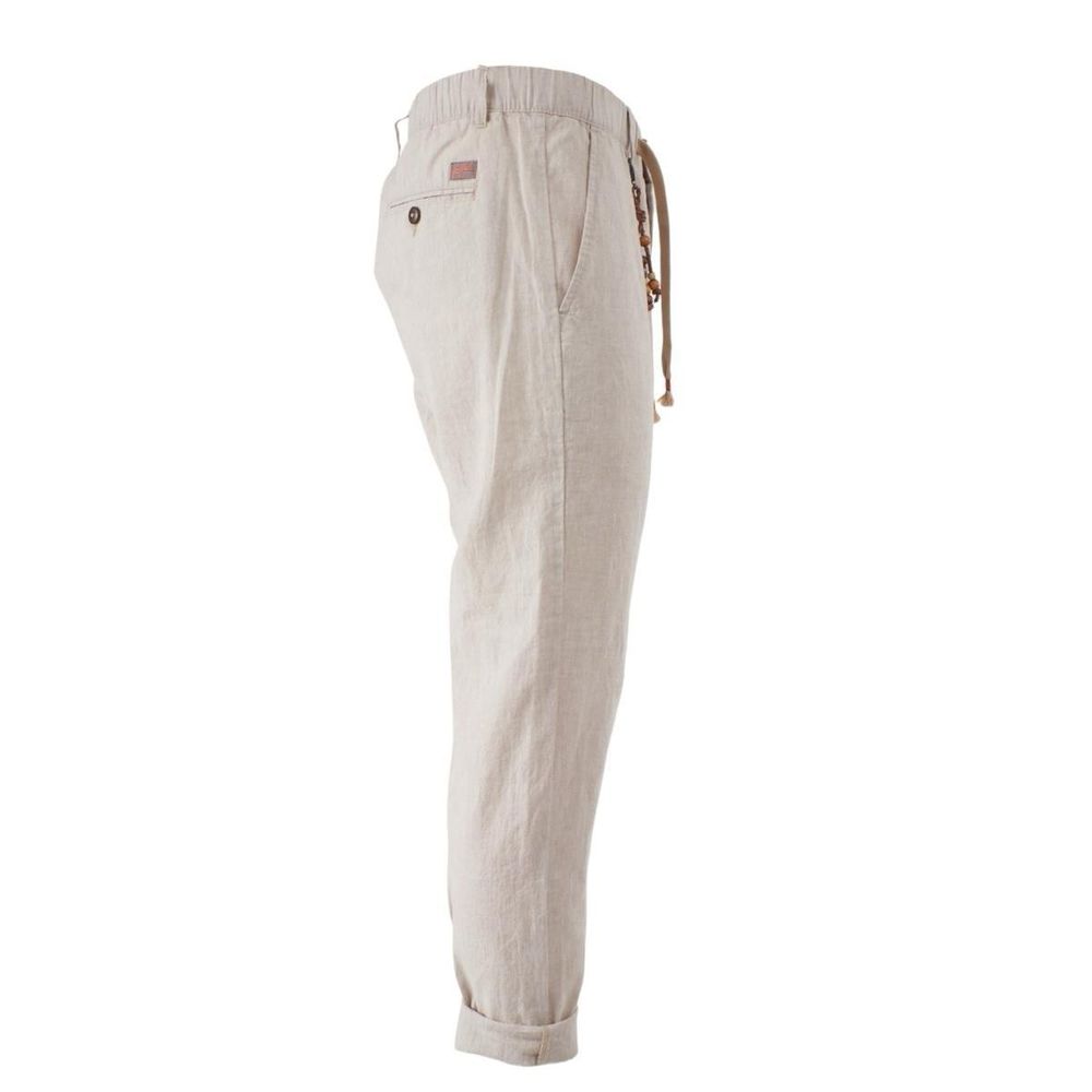 Pantaloni da uomo in cotone beige