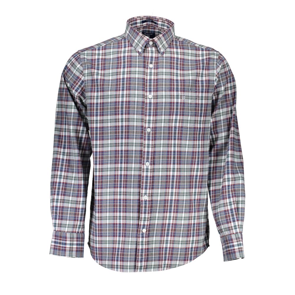 Camicia da uomo in cotone blu