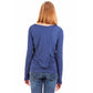 Blue Viscose Women Top