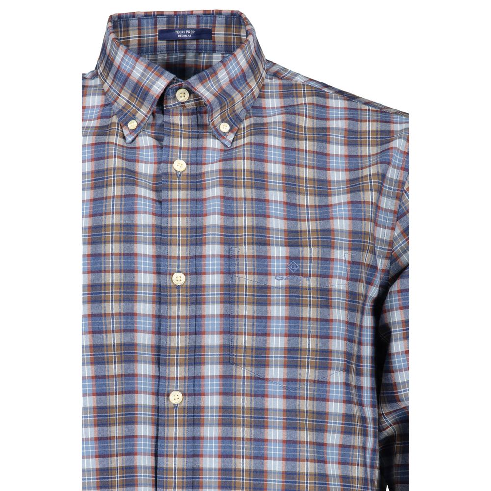 Blue Cotton Men Shirt