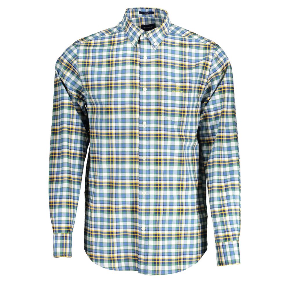 Blue Cotton Mens Shirt