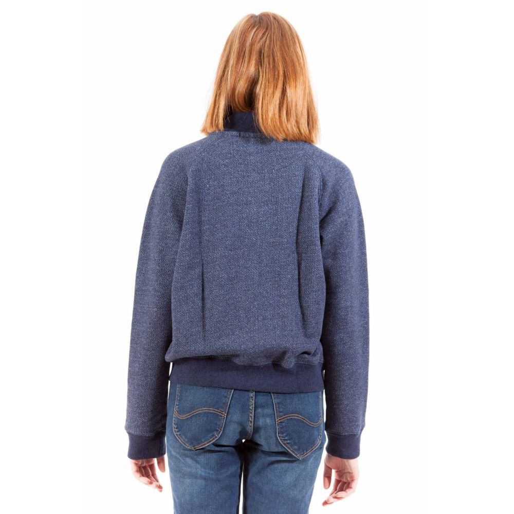 Blue Cotton Women Sweater