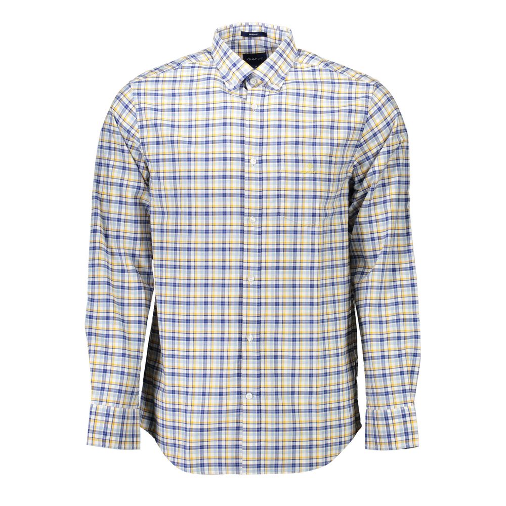 Yellow Cotton Men Shirt