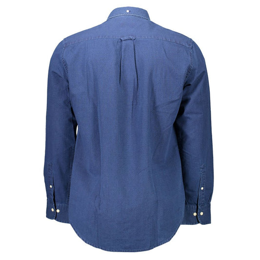 Blue Cotton Men Shirt