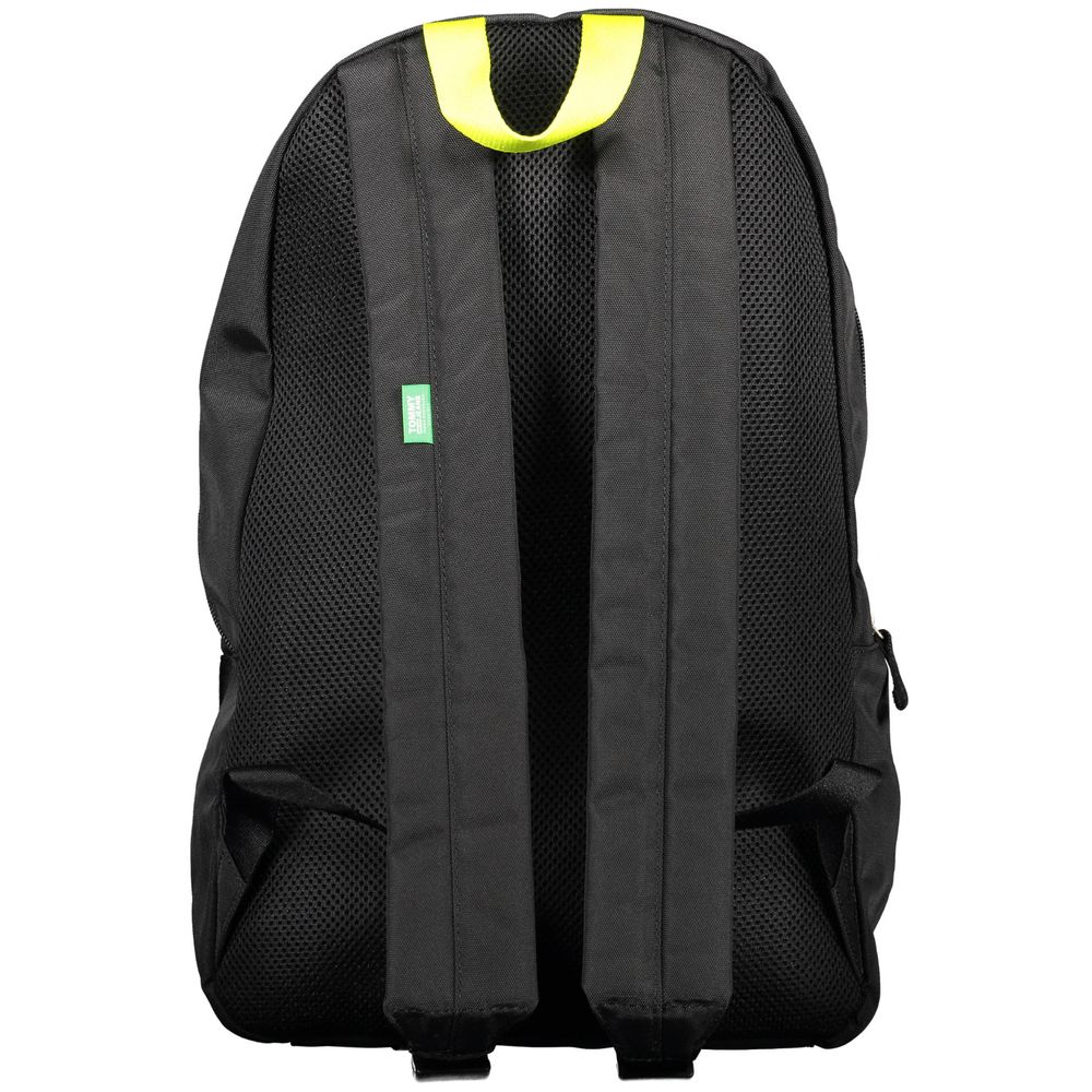 Black Polyester Men Backpack