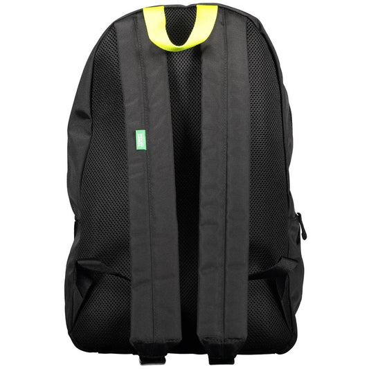 Black Polyester Men Backpack