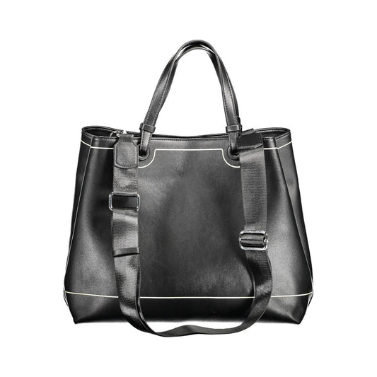 Black Polyethylene Women Handbag