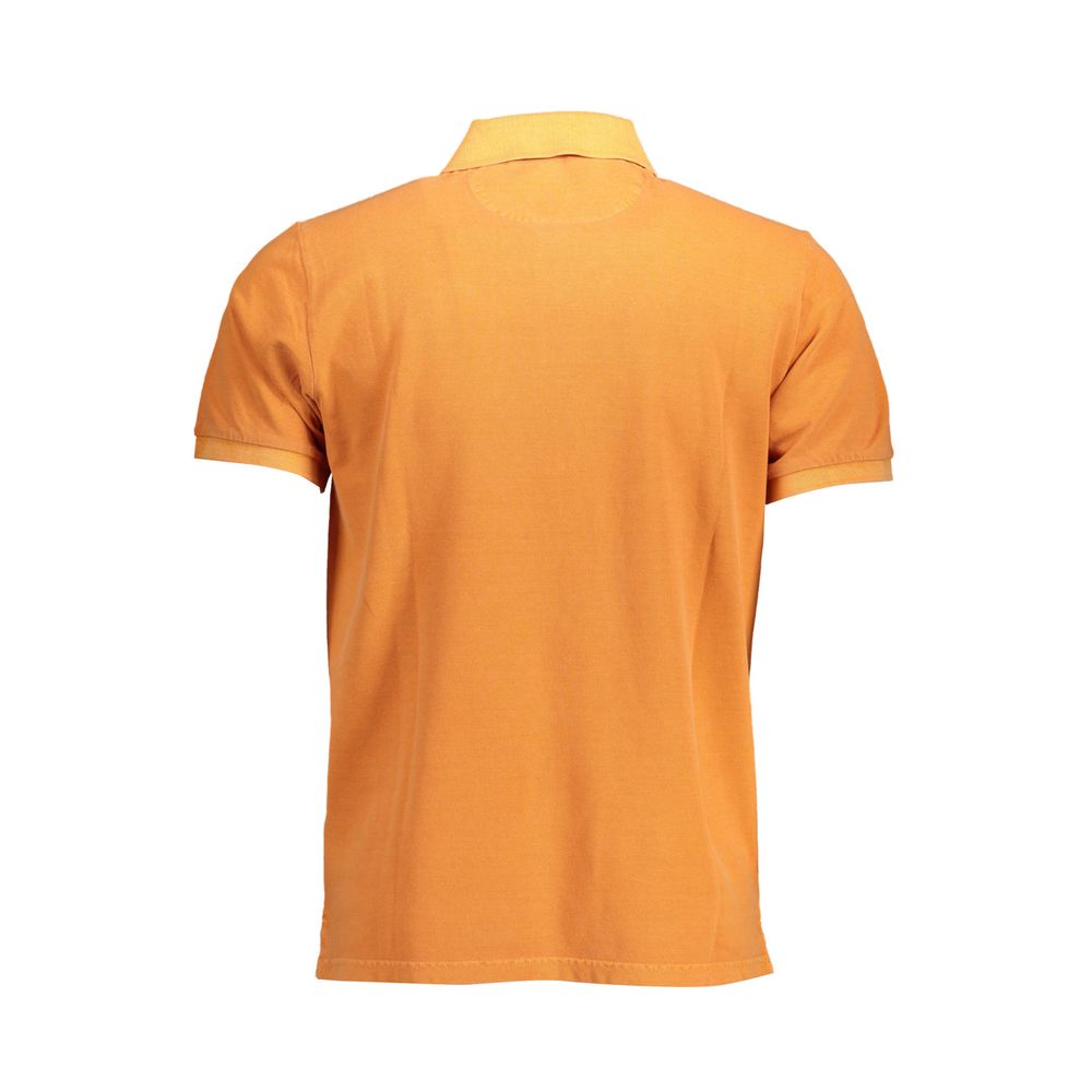 Orange Cotton Men Polo