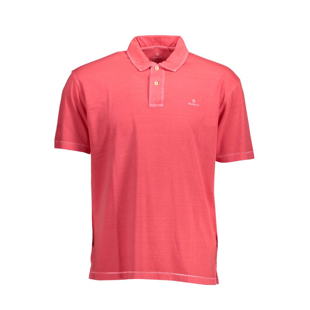 Pink Cotton Men Polo Shirt