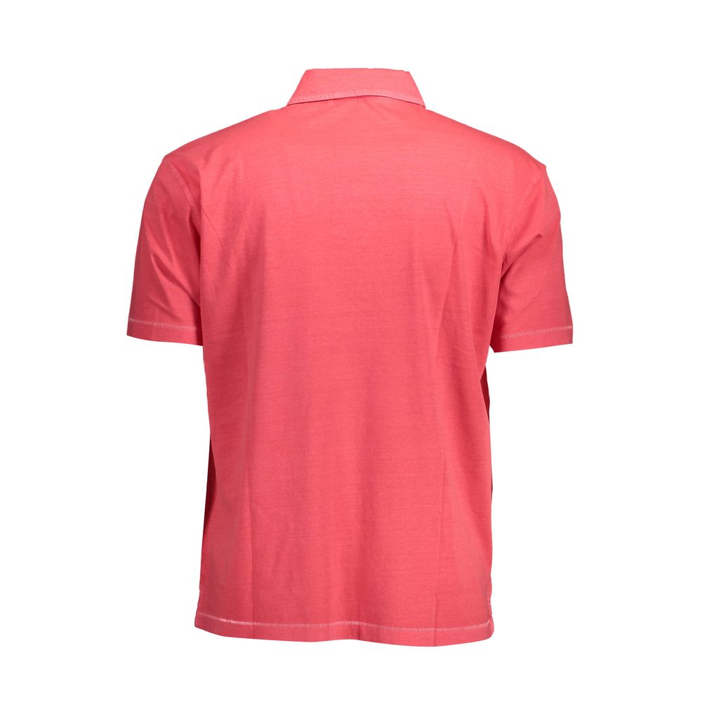 Pink Cotton Men Polo Shirt