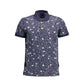 Blue Cotton Men Polo