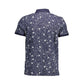 Blue Cotton Men Polo