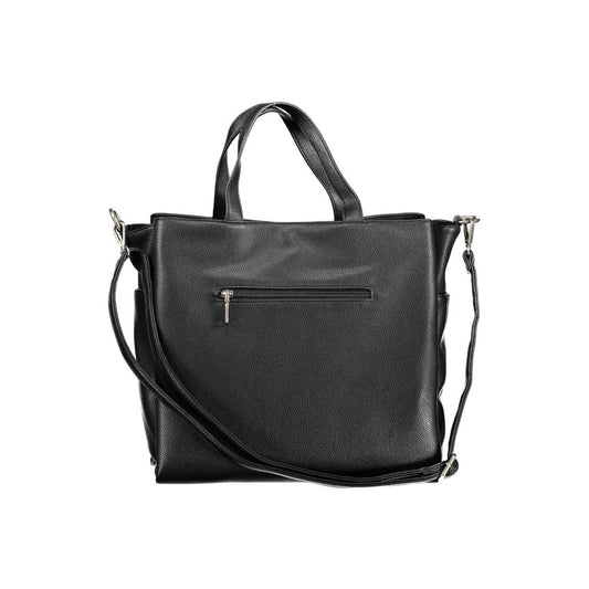 Black Polyethylene Women Handbag