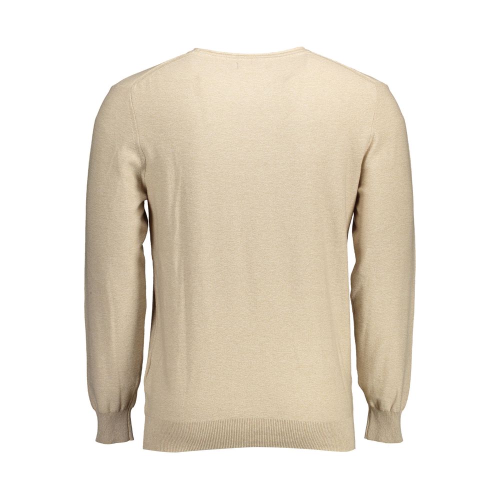 Beige Cotton Men Sweater