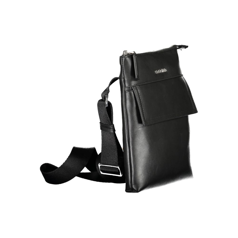 Black Polyester Men Shoulder Bag