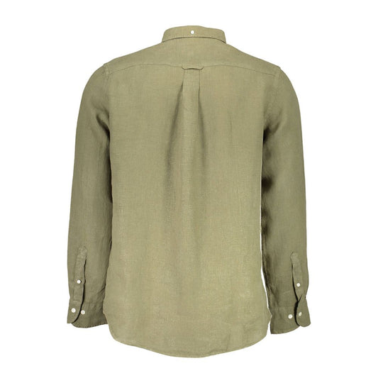 Green Linen Men Shirt