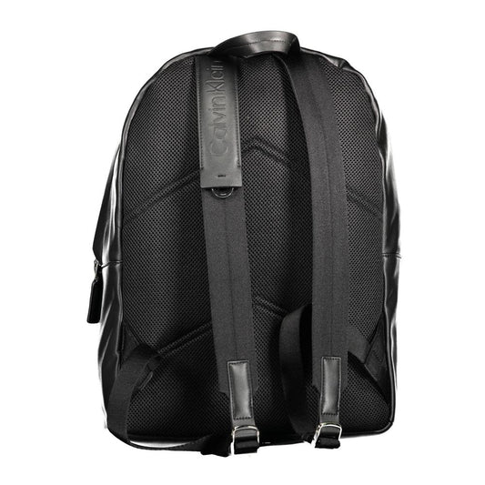 Black Polyester Men Backpack