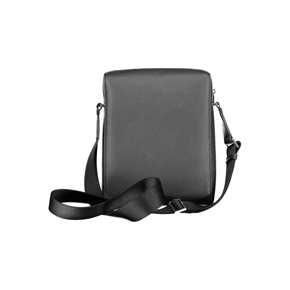 Black Polyester Mens Shoulder Bag