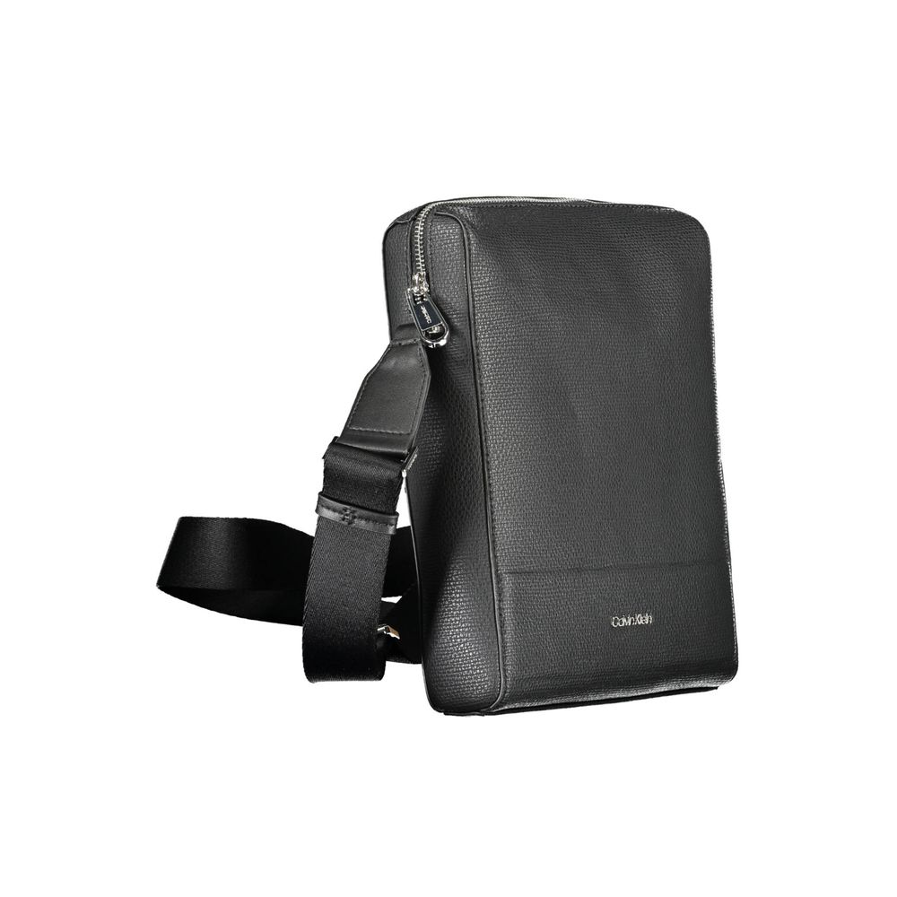 Black Polyester Mens Shoulder Bag