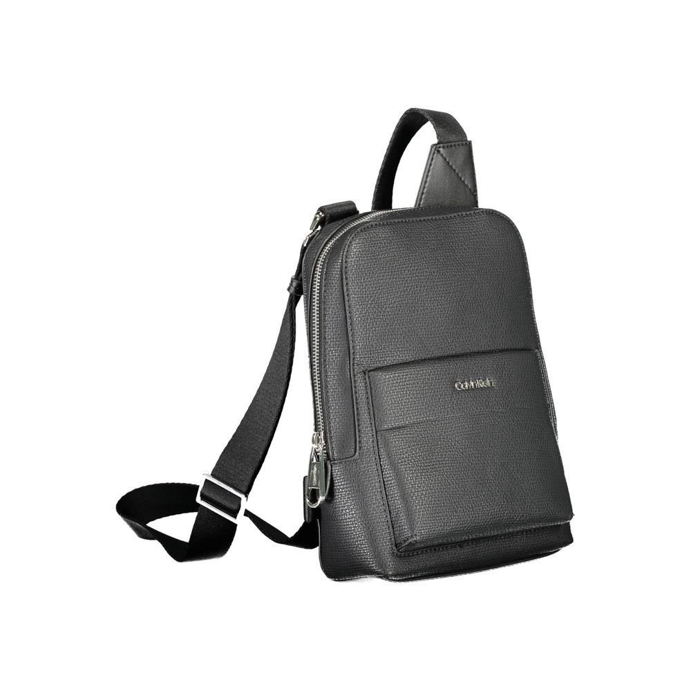 Black Polyester Men Shoulder Bag