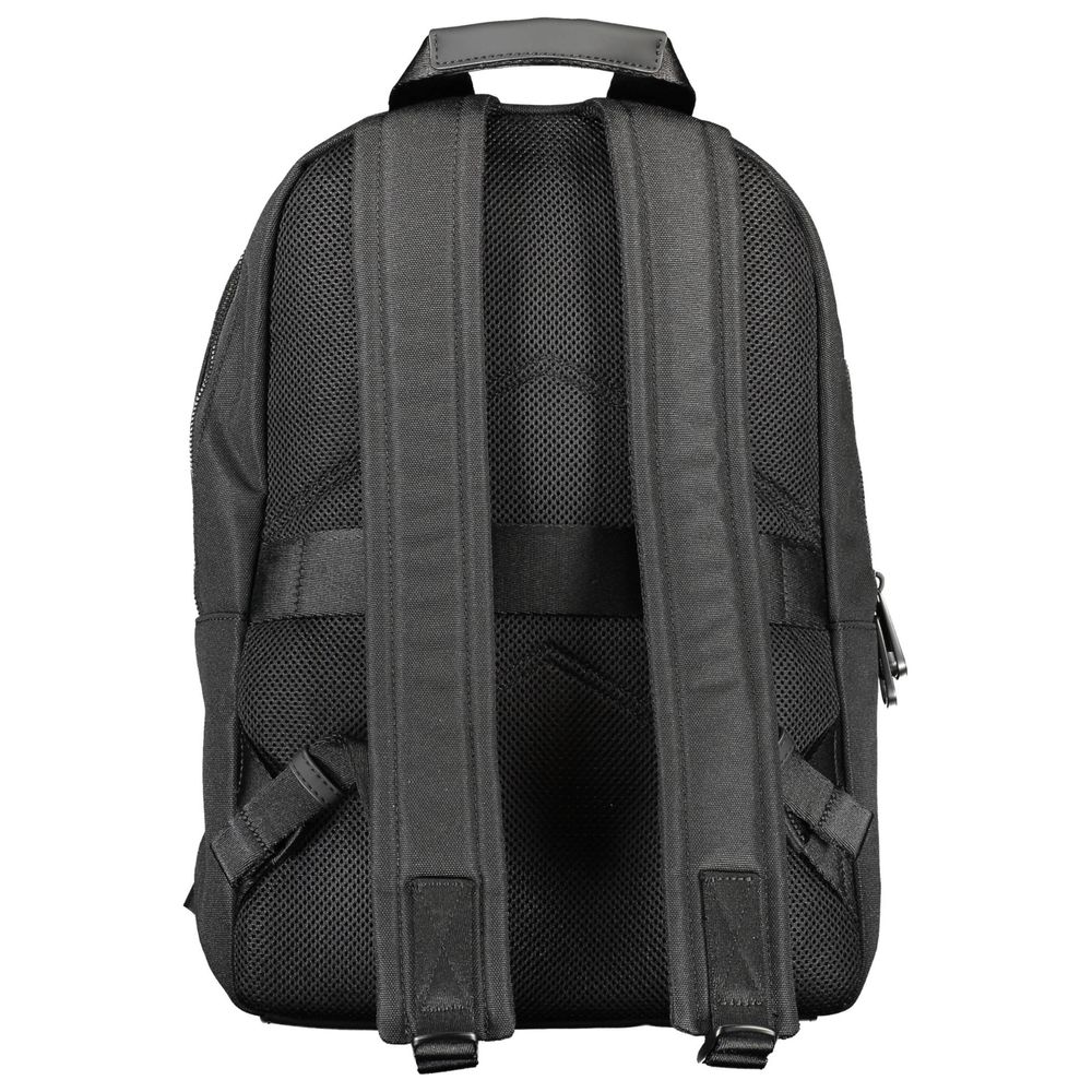 Black Polyester Men Backpack