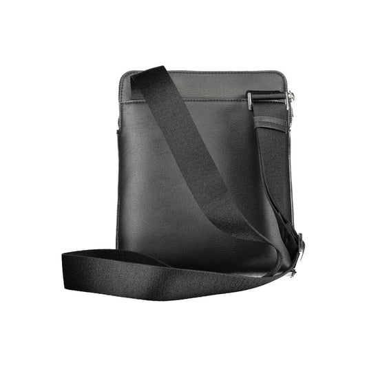 Black Polyester Mens Shoulder Bag