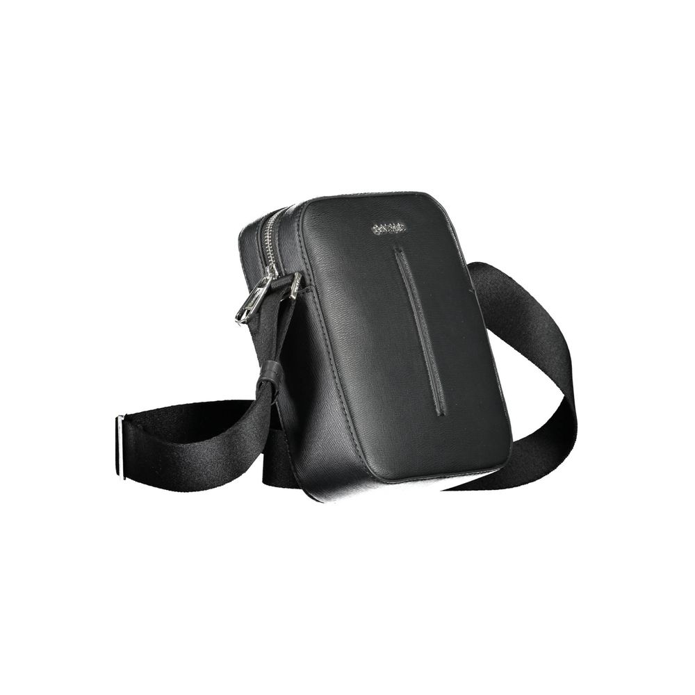 Black Polyester Men Shoulder Bag