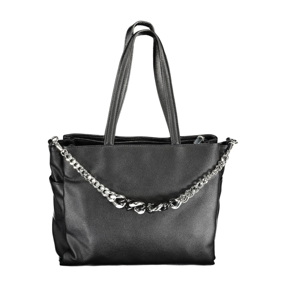 Black Polyethylene Women Handbag