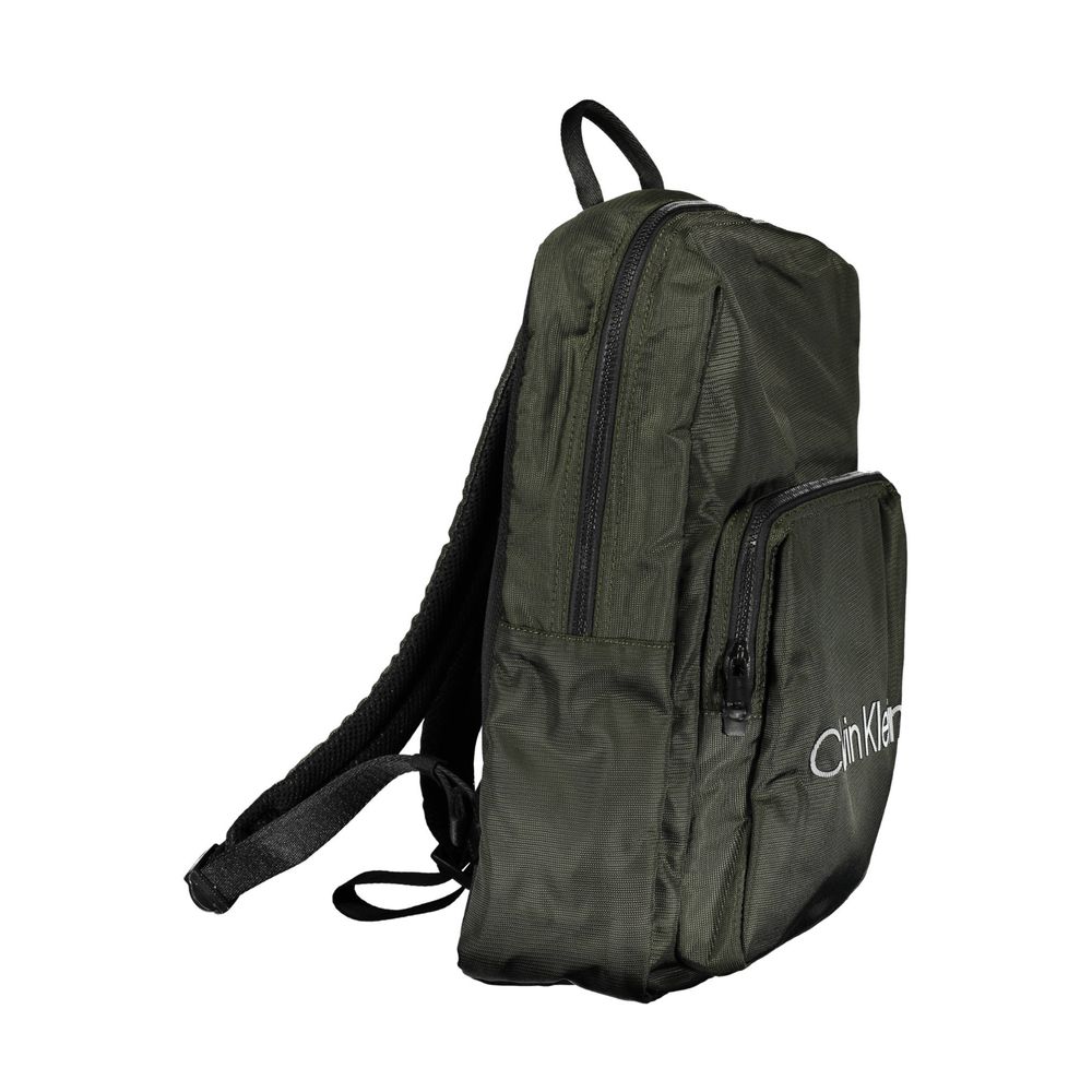 Green Polyester Men Backpack