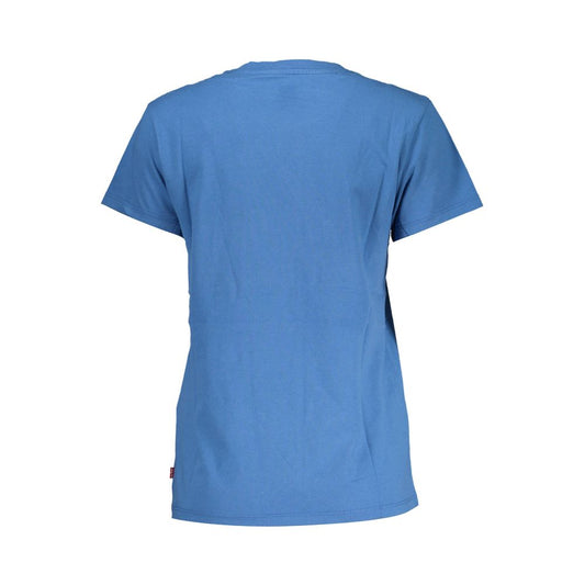 Blaues Damen-T-Shirt aus Baumwolle