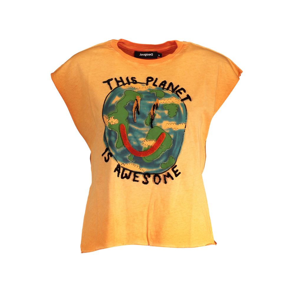 Orange Cotton Women Top