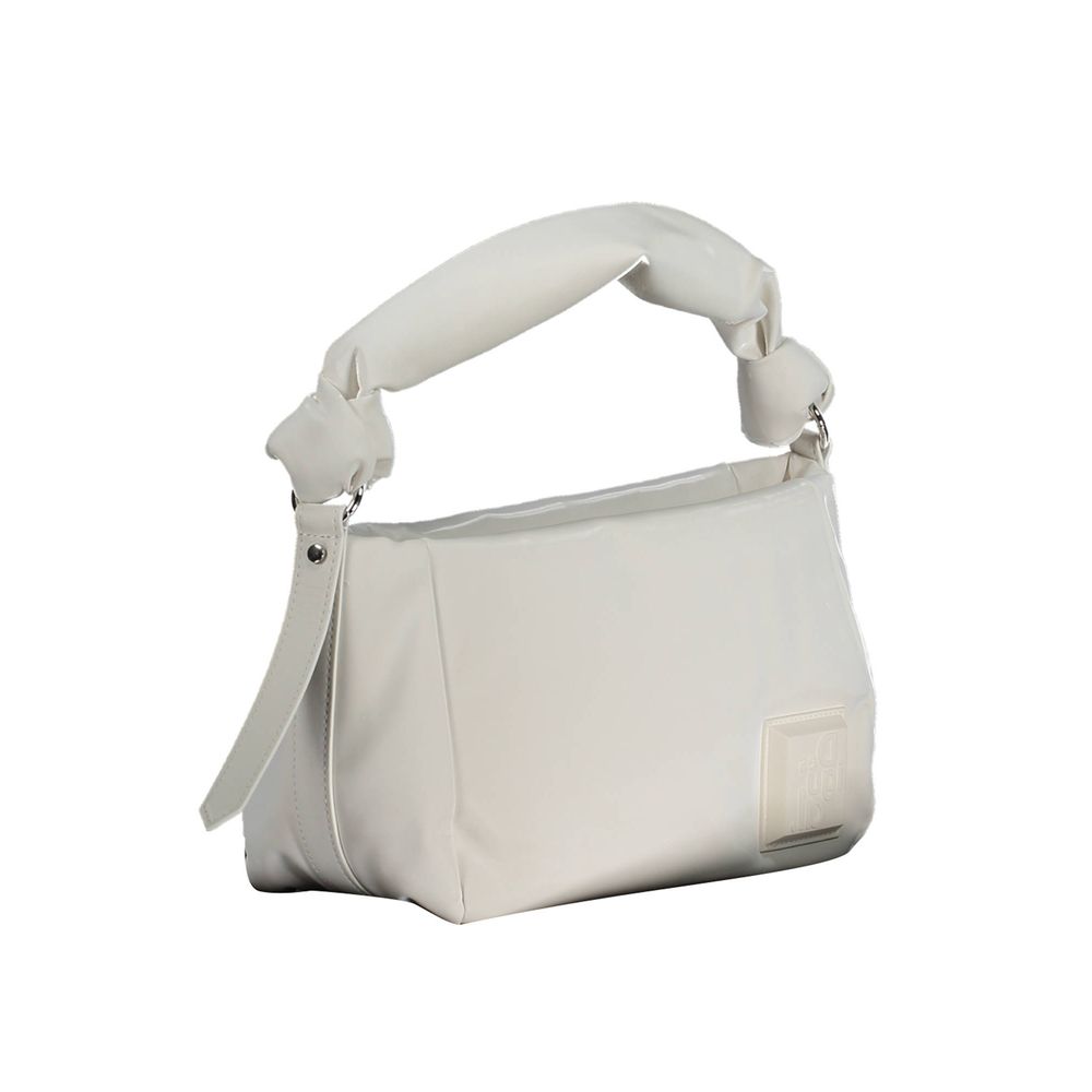 White Polyester Women Handbag