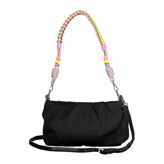 Black Polyester Women Handbag