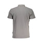 Gray Cotton Men Polo Shirt