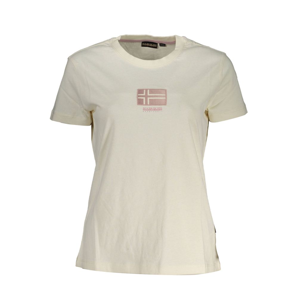 White Cotton Women T-Shirt