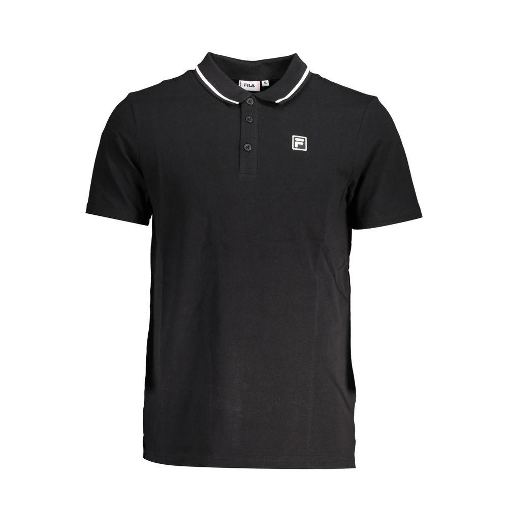 Black Cotton Men Polo