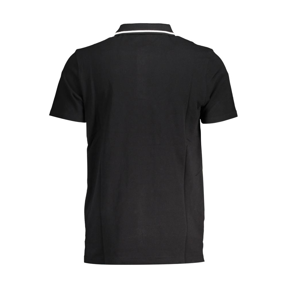 Black Cotton Men Polo