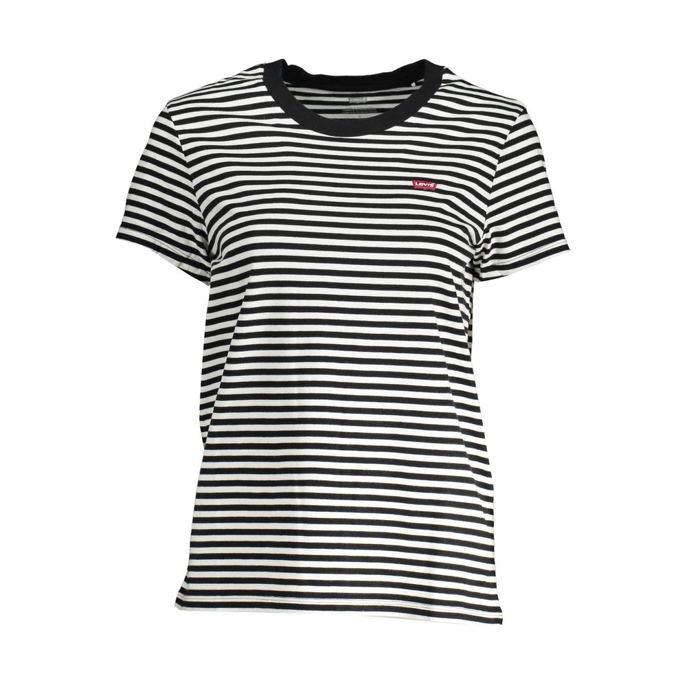 Schwarzes Damen-T-Shirt aus Baumwolle