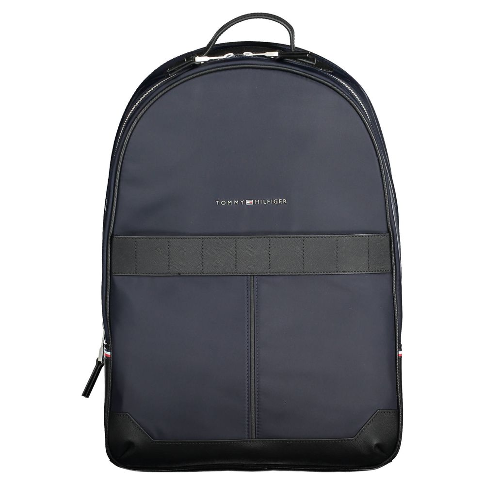 Blue Polyester Men Backpack