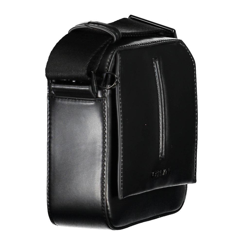 Black Polyester Men Shoulder Bag