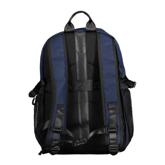 Blue Polyester Men Backpack