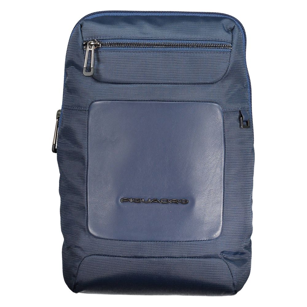 Blue Recycled Men Shoulder Bag