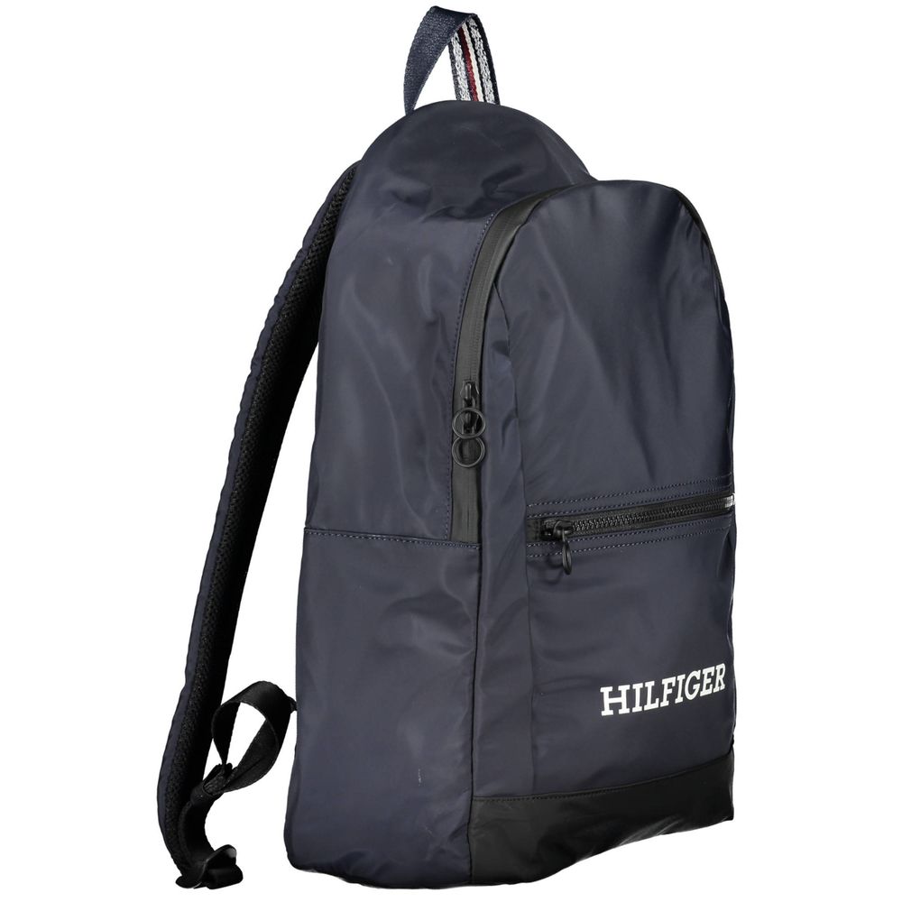 Blue Polyester Men Backpack