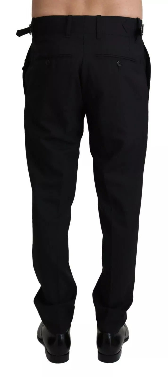 Schwarze Anzughose aus Wollstretch