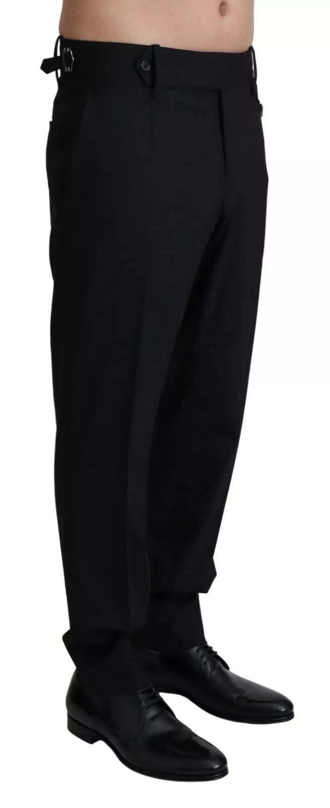 Schwarze Anzughose aus Wollstretch