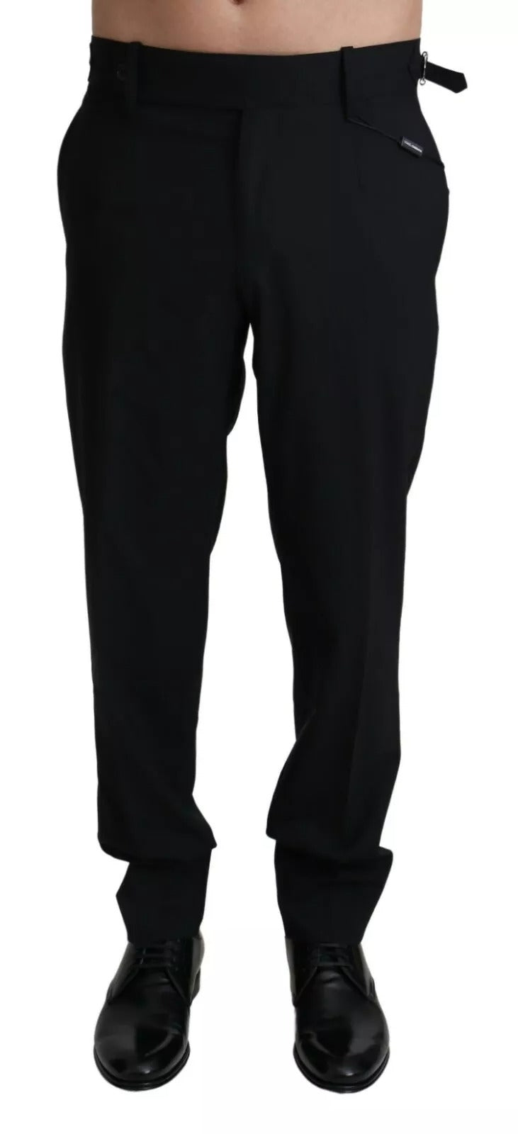 Schwarze Anzughose aus Wollstretch