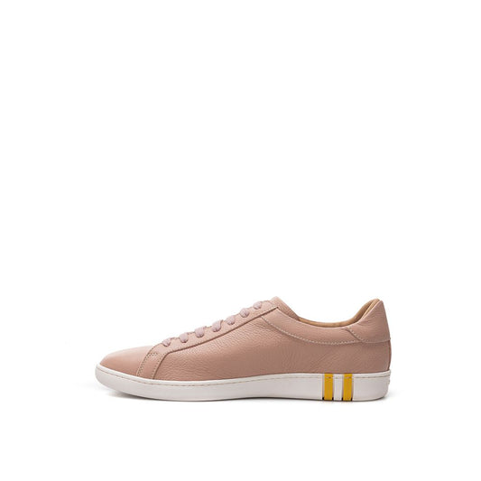 Eleganti sneakers in pelle di cotone rosa