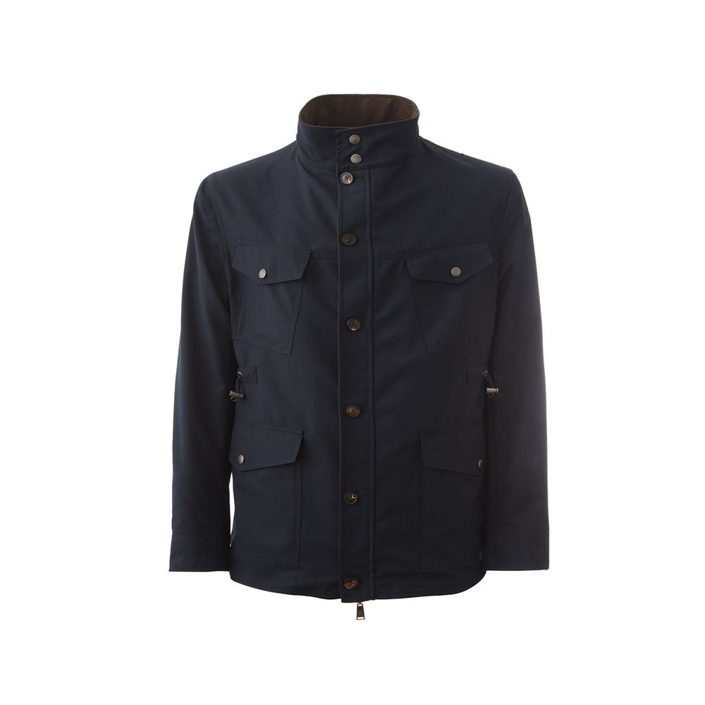 Elegante blaue Wolljacke für Herren